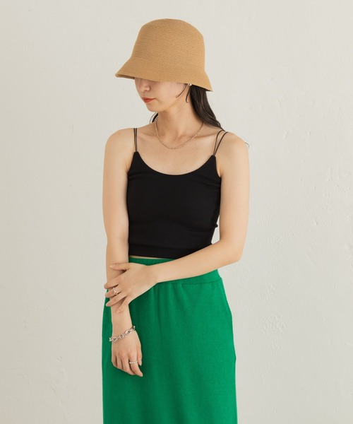 Kastane（カスタネ）の「カップ付きブラキャミ（キャミソール・レディース・ブラック/アイボリー/グリーン系その他・FREE）」の13枚目の写真