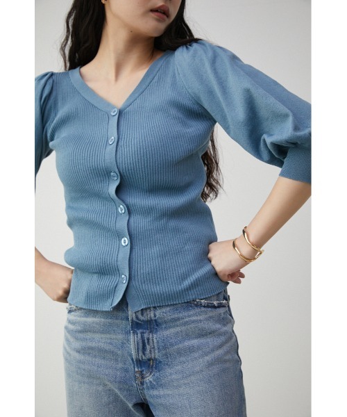 AZUL by moussy(アズールバイマウジー)の「MULTI WAY PUFF SLEEVE KNIT/マルチウェイパフスリーブニット(ニット/セーター・レディース・ブラック/ブルー/ライトベージュ・SMALL/MEDIUM)」の3枚目の写真