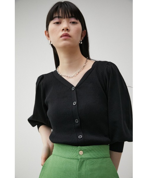 AZUL by moussy(アズールバイマウジー)の「MULTI WAY PUFF SLEEVE KNIT/マルチウェイパフスリーブニット(ニット/セーター・レディース・ブラック/ブルー/ライトベージュ・SMALL/MEDIUM)」の5枚目の写真