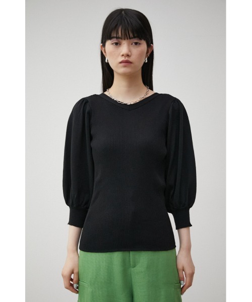 AZUL by moussy(アズールバイマウジー)の「MULTI WAY PUFF SLEEVE KNIT/マルチウェイパフスリーブニット(ニット/セーター・レディース・ブラック/ブルー/ライトベージュ・SMALL/MEDIUM)」の13枚目の写真
