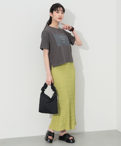 BEAMS HEART（ビームスハート）の「BEAMS HEART / BOXロゴ Tシャツ（Tシャツ/カットソー・レディース・オフホワイト/クリアブラック/ライトパープル・FREE）」の21枚目の写真
