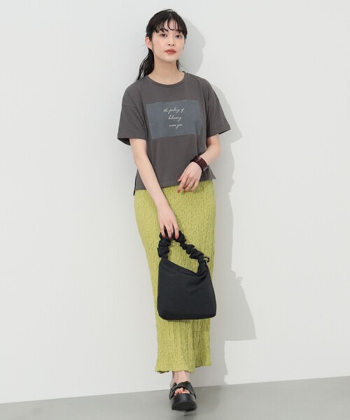 BEAMS HEART（ビームスハート）の「BEAMS HEART / BOXロゴ Tシャツ（Tシャツ/カットソー・レディース・オフホワイト/クリアブラック/ライトパープル・FREE）」の18枚目の写真