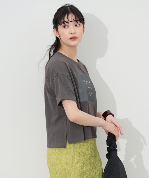 BEAMS HEART（ビームスハート）の「BEAMS HEART / BOXロゴ Tシャツ（Tシャツ/カットソー・レディース・オフホワイト/クリアブラック/ライトパープル・FREE）」の12枚目の写真