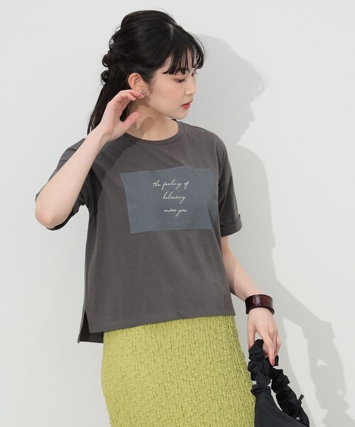 BEAMS HEART（ビームスハート）の「BEAMS HEART / BOXロゴ Tシャツ（Tシャツ/カットソー・レディース・オフホワイト/クリアブラック/ライトパープル・FREE）」の10枚目の写真
