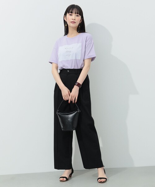 BEAMS HEART（ビームスハート）の「BEAMS HEART / BOXロゴ Tシャツ（Tシャツ/カットソー・レディース・オフホワイト/クリアブラック/ライトパープル・FREE）」の15枚目の写真