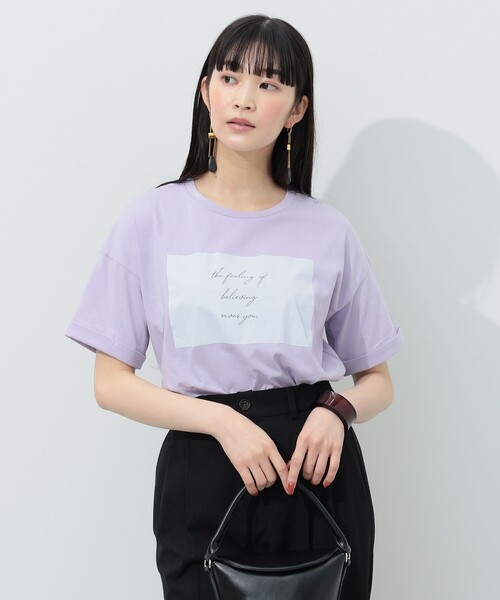 BEAMS HEART（ビームスハート）の「BEAMS HEART / BOXロゴ Tシャツ（Tシャツ/カットソー・レディース・オフホワイト/クリアブラック/ライトパープル・FREE）」の22枚目の写真