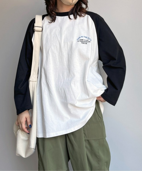 CPCM(シーピーシーエム)の「ラグラン1ポイント刺繍T(Tシャツ/カットソー・レディース・ブラック/ホワイト・LARGE/MEDIUM)」の11枚目の写真