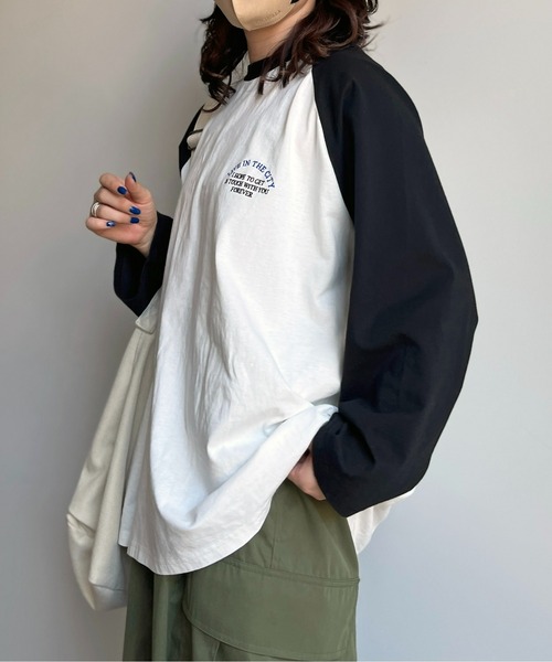 CPCM(シーピーシーエム)の「ラグラン1ポイント刺繍T(Tシャツ/カットソー・レディース・ブラック/ホワイト・LARGE/MEDIUM)」の15枚目の写真