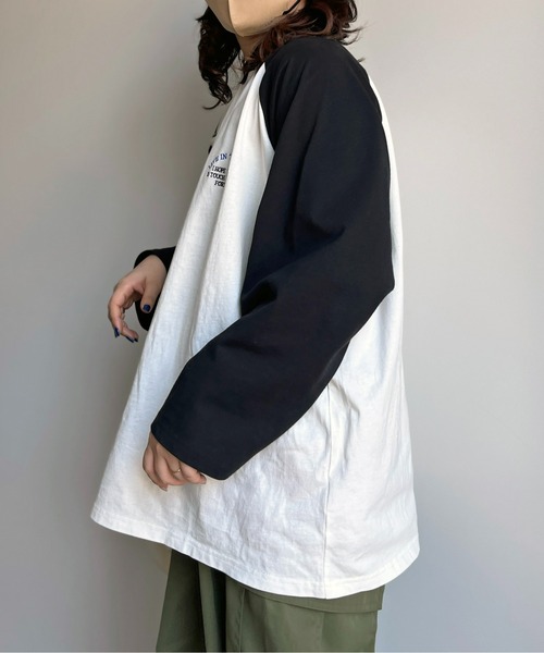 CPCM(シーピーシーエム)の「ラグラン1ポイント刺繍T(Tシャツ/カットソー・レディース・ブラック/ホワイト・LARGE/MEDIUM)」の9枚目の写真