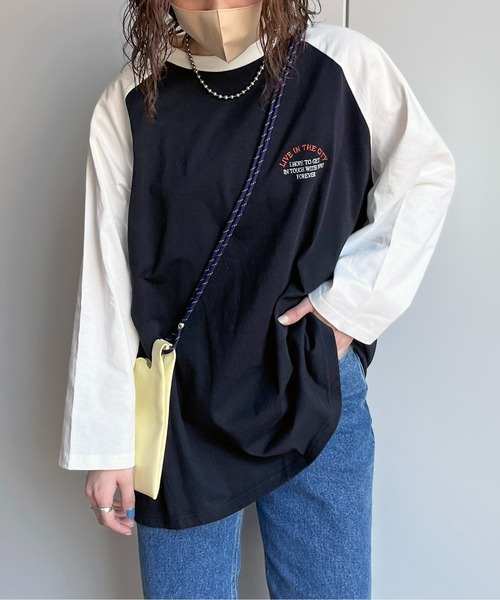 CPCM(シーピーシーエム)の「ラグラン1ポイント刺繍T(Tシャツ/カットソー・レディース・ブラック/ホワイト・LARGE/MEDIUM)」の17枚目の写真