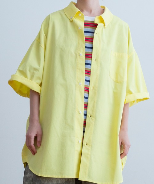 Universal Style Wear(ユニバーサルスタイルウェア)の「Universal Style Wear ラフ フィット ボタンダウン シャツ(シャツ/ブラウス・メンズ・ライトグリーン/オフホワイト/ライトイエロー/ブラック・MEDIUM/LARGE/X-LARGE)」の12枚目の写真