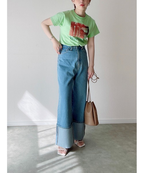 Yucca(ユッカ)の「Weekend プリントTシャツ (MEKKE 低身長向け)(Tシャツ/カットソー・レディース・ピンク/ホワイト/エメラルド・FREE)」の7枚目の写真