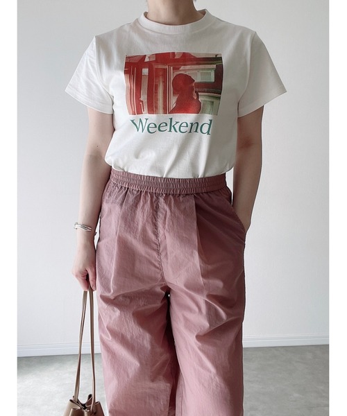 Yucca(ユッカ)の「Weekend プリントTシャツ (MEKKE 低身長向け)(Tシャツ/カットソー・レディース・ピンク/ホワイト/エメラルド・FREE)」の10枚目の写真