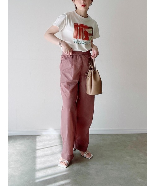 Yucca(ユッカ)の「Weekend プリントTシャツ (MEKKE 低身長向け)(Tシャツ/カットソー・レディース・ピンク/ホワイト/エメラルド・FREE)」の11枚目の写真