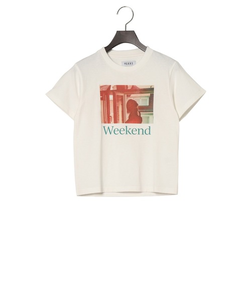 Yucca(ユッカ)の「Weekend プリントTシャツ (MEKKE 低身長向け)(Tシャツ/カットソー・レディース・ピンク/ホワイト/エメラルド・FREE)」の15枚目の写真