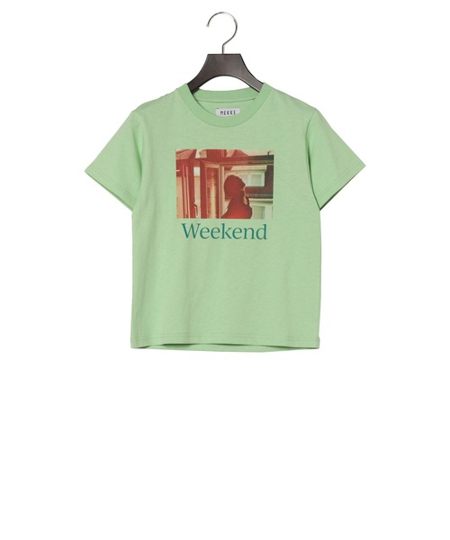 Yucca(ユッカ)の「Weekend プリントTシャツ (MEKKE 低身長向け)(Tシャツ/カットソー・レディース・ピンク/ホワイト/エメラルド・FREE)」の17枚目の写真