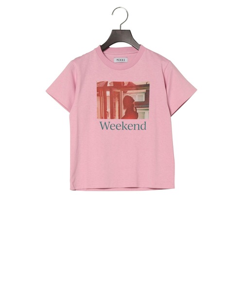 Yucca(ユッカ)の「Weekend プリントTシャツ (MEKKE 低身長向け)(Tシャツ/カットソー・レディース・ピンク/ホワイト/エメラルド・FREE)」の13枚目の写真