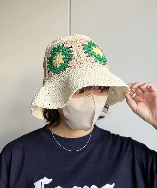 CPCM（シーピーシーエム）の「花刺繍クロシェバケットハット（ハット・レディース・アイボリー/ベージュ・FREE）」の5枚目の写真