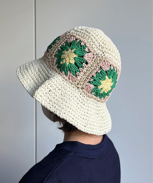 CPCM（シーピーシーエム）の「花刺繍クロシェバケットハット（ハット・レディース・アイボリー/ベージュ・FREE）」の6枚目の写真