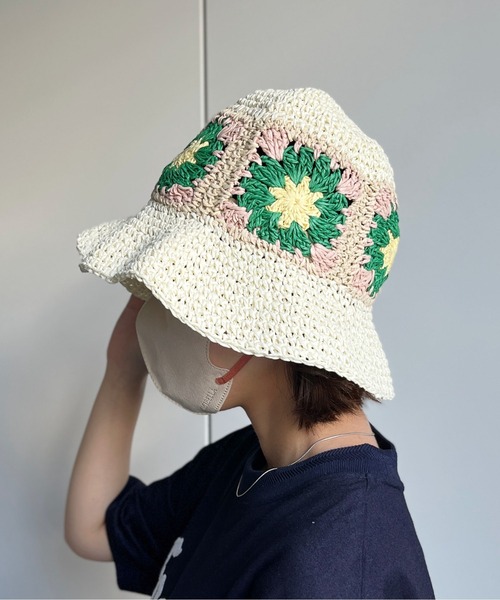 CPCM（シーピーシーエム）の「花刺繍クロシェバケットハット（ハット・レディース・アイボリー/ベージュ・FREE）」の8枚目の写真