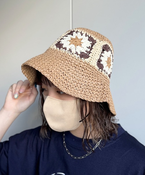 CPCM（シーピーシーエム）の「花刺繍クロシェバケットハット（ハット・レディース・アイボリー/ベージュ・FREE）」の10枚目の写真