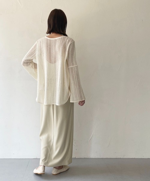 CLEIO(クレイオ)の「【CLEIO】ベルスリーブレースシャツ(シャツ/ブラウス・レディース・ブラック/アイボリー/ライトベージュ・FREE)」の12枚目の写真