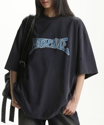 オーバーサイズ ダメージ加工 かすれロゴプリントTシャツ DT5002【MASONPRINCE】