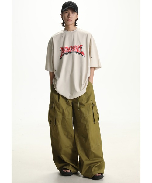MASONPRINCE(メイソンプリンス)の「オーバーサイズ ダメージ加工 かすれロゴプリントTシャツ DT5002【MASONPRINCE】(Tシャツ/カットソー・メンズ・レッド/ホワイト/ネイビー・L/S/M)」の15枚目の写真