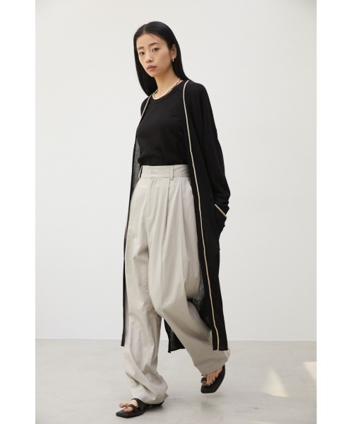 crie conforto（クリーコンフォルト）の「配色ラインロングカーデ（カーディガン/ボレロ・レディース・ライトベージュ/ブラック/グレー・FREE）」の14枚目の写真