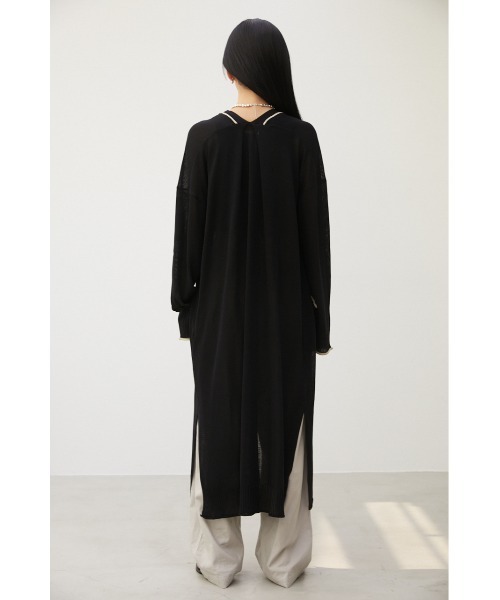 crie conforto（クリーコンフォルト）の「配色ラインロングカーデ（カーディガン/ボレロ・レディース・ライトベージュ/ブラック/グレー・FREE）」の11枚目の写真