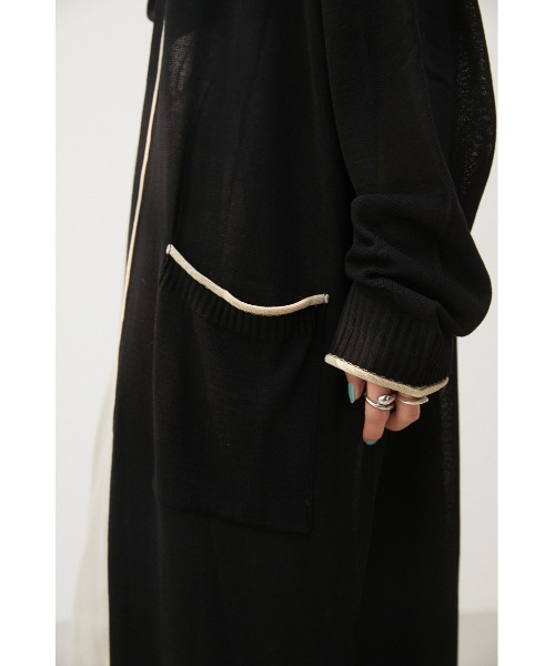 crie conforto（クリーコンフォルト）の「配色ラインロングカーデ（カーディガン/ボレロ・レディース・ライトベージュ/ブラック/グレー・FREE）」の21枚目の写真