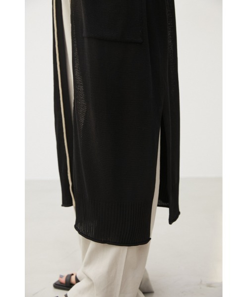 crie conforto（クリーコンフォルト）の「配色ラインロングカーデ（カーディガン/ボレロ・レディース・ライトベージュ/ブラック/グレー・FREE）」の5枚目の写真