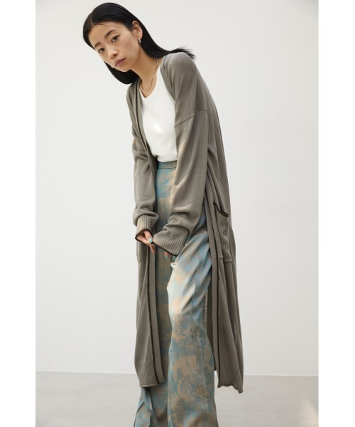 crie conforto（クリーコンフォルト）の「配色ラインロングカーデ（カーディガン/ボレロ・レディース・ライトベージュ/ブラック/グレー・FREE）」の18枚目の写真