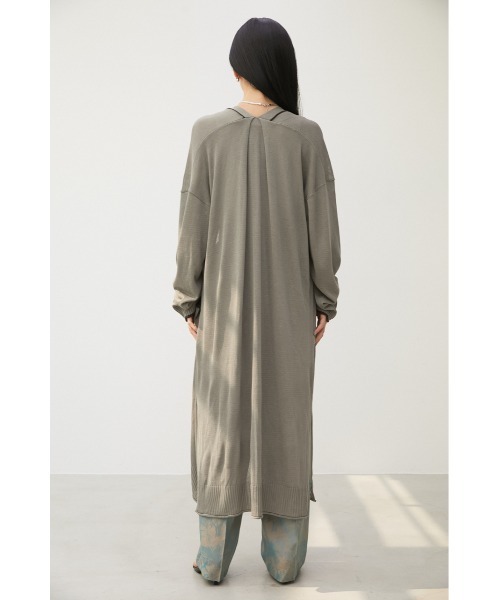 crie conforto（クリーコンフォルト）の「配色ラインロングカーデ（カーディガン/ボレロ・レディース・ライトベージュ/ブラック/グレー・FREE）」の12枚目の写真