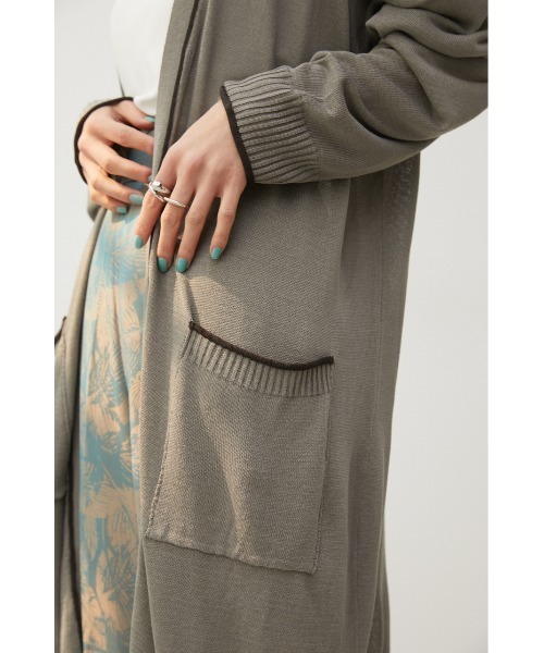 crie conforto（クリーコンフォルト）の「配色ラインロングカーデ（カーディガン/ボレロ・レディース・ライトベージュ/ブラック/グレー・FREE）」の22枚目の写真