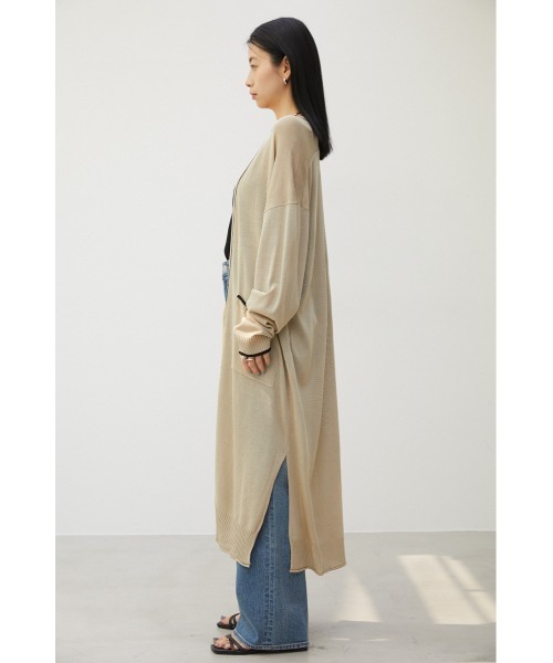 crie conforto（クリーコンフォルト）の「配色ラインロングカーデ（カーディガン/ボレロ・レディース・ライトベージュ/ブラック/グレー・FREE）」の13枚目の写真