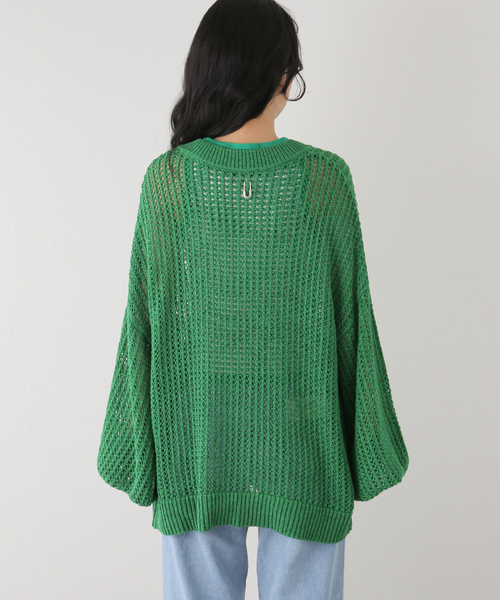 JOINT WORKS（ジョイントワークス）の「【eenie / イーニー】TAPE YARN KNIT CARDIGAN SET（アンサンブル・レディース・オレンジ/アイボリー/グリーン・FREE）」の9枚目の写真