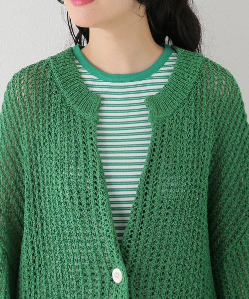 JOINT WORKS（ジョイントワークス）の「【eenie / イーニー】TAPE YARN KNIT CARDIGAN SET（アンサンブル・レディース・オレンジ/アイボリー/グリーン・FREE）」の22枚目の写真