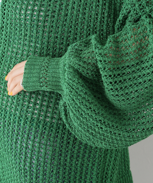 JOINT WORKS（ジョイントワークス）の「【eenie / イーニー】TAPE YARN KNIT CARDIGAN SET（アンサンブル・レディース・オレンジ/アイボリー/グリーン・FREE）」の5枚目の写真