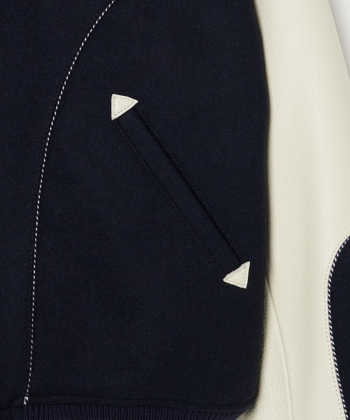 FORSOMEONE(フォーサムワン)の「FORSOMEONE VARSITY JACKET(スタジャン・メンズ・ネイビー・50/48)」の4枚目の写真