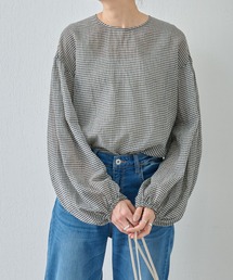 BEARDSLEY | 麻混ギンガムブラウス(シャツ/ブラウス)