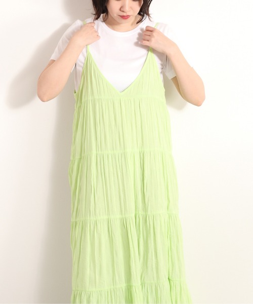 cepo（セポ）の「ワッシャーキャミワンピース ２ＷＡＹ（ワンピース・レディース・ブラック/ライム/ブルー・M）」の11枚目の写真