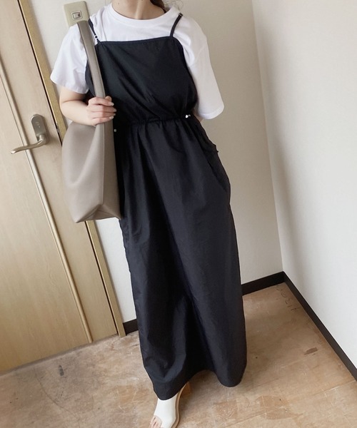 Reurie'(レウリィ)の「【ZOZO限定】ナイロンミリタリーワンピース / 夏服 ミリタリー 大人カジュアル レイヤード ノースリーブ キャミワンピ(ワンピース・レディース・ホワイト/ブラック・FREE)」の17枚目の写真