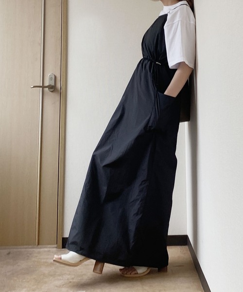 Reurie'(レウリィ)の「【ZOZO限定】ナイロンミリタリーワンピース / 夏服 ミリタリー 大人カジュアル レイヤード ノースリーブ キャミワンピ(ワンピース・レディース・ホワイト/ブラック・FREE)」の21枚目の写真