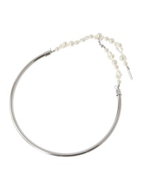 ＜Bijou R.I (ビジューアールアイ)＞パールパイプチョーカーネックレス