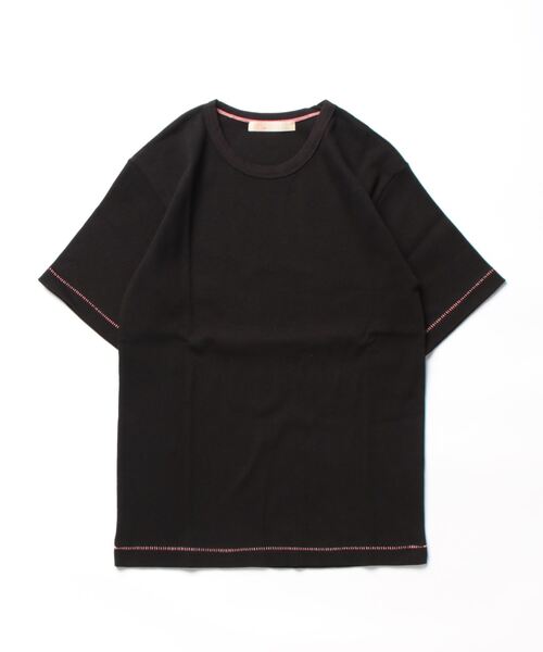 Q（キュー）の「リブデイリークルーネックT（Tシャツ/カットソー・レディース・ブラック/アイボリー・MEDIUM）」の3枚目の写真