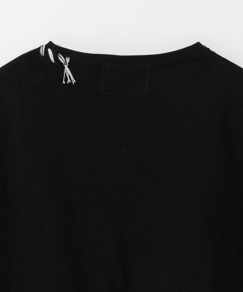 MAISON SPECIAL☆CrewNeck☆ブラック☆サイズ:1 UNISEX》Abstract Hand-Printed Oversized Stitched Crew Neck T
