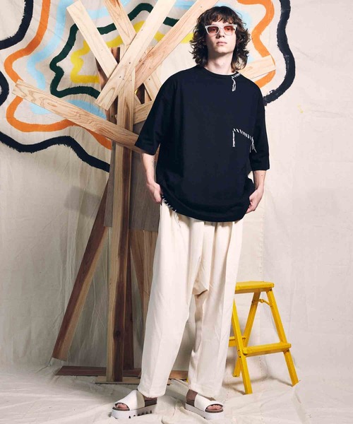 MAISON SPECIAL（メゾンスペシャル）の「《UNISEX》Oversized Stitched Crew Neck T-shirt/オーバーサイズメニーステッチクルーネックTシャツ【MAISON SPECIAL/メゾンスペシャル】（Tシャツ/カットソー・メンズ・ホワイト/ブラック・1/2/0）」の18枚目の写真