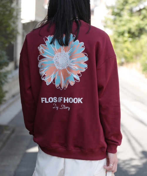 HOOK(フック)の「HOOK -original- ポップマーガレットバックプリントスウェット(スウェット・メンズ・ブラック/グリーン/ネイビー/ホワイト/グレー/ワインレッド/ブラウン/パープル・L/M/XL)」の8枚目の写真