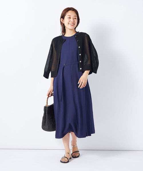 Causology ノースリーブタックワンピース ロイヤルブルー